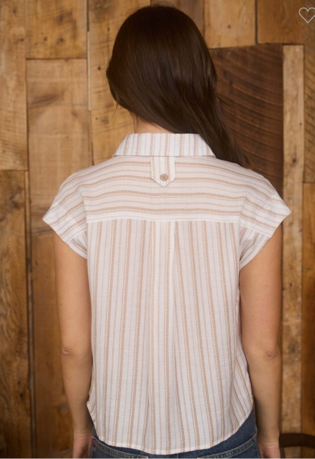 Striped Sleeveless Button Down