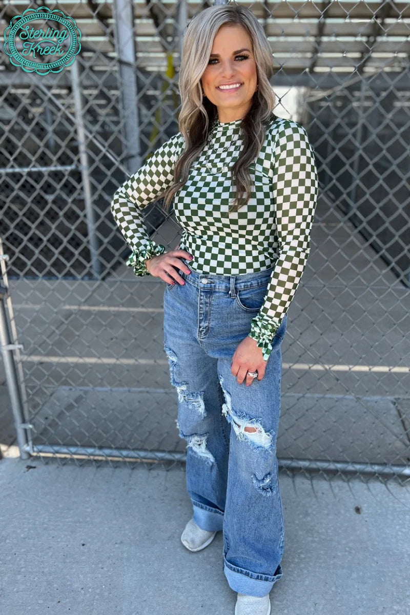 PEP RALLY MESH TOP GREEN