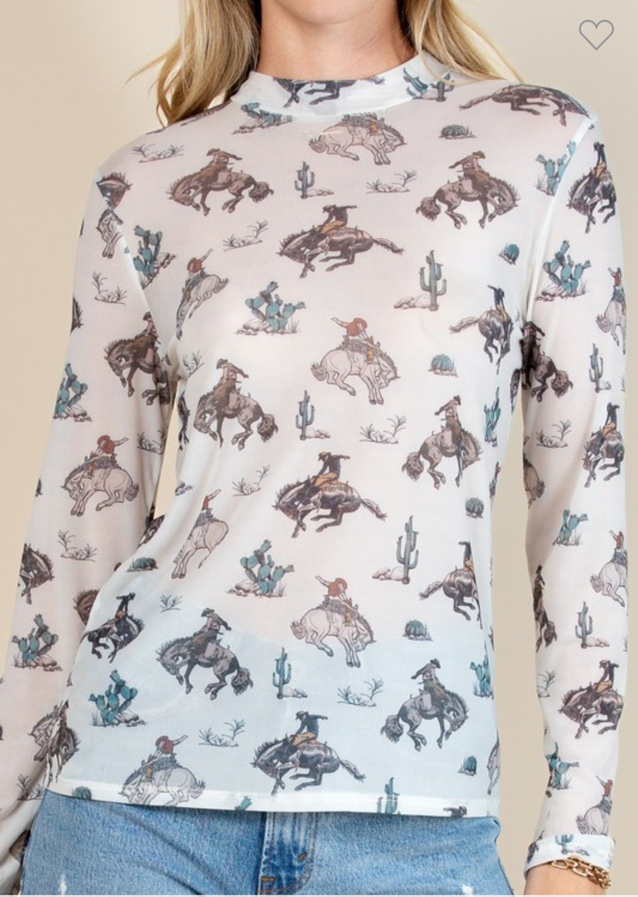 Cowboy Western Mesh Top