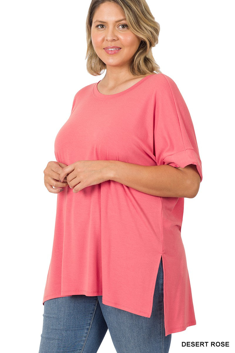 Jazza Rolled HEM TOP PLUS SIZE