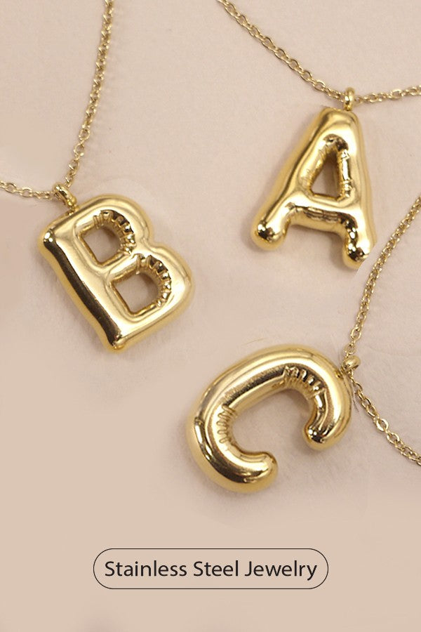 18K STAINLESS STEEL TARNISH FREE INITIAL NECKLACE