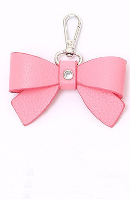 TRENDING VEGAN LEATHER BOW SHOE CHARM KEYCHAIN