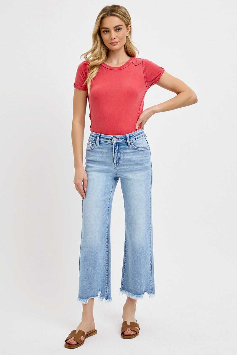 CASSIE MID RISE CROP STRAIGHT JEANS