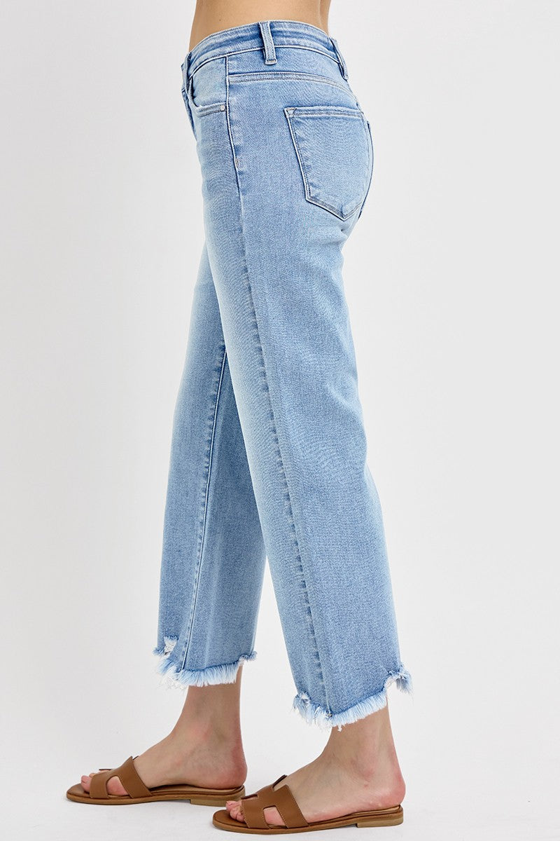 CASSIE MID RISE CROP STRAIGHT JEANS
