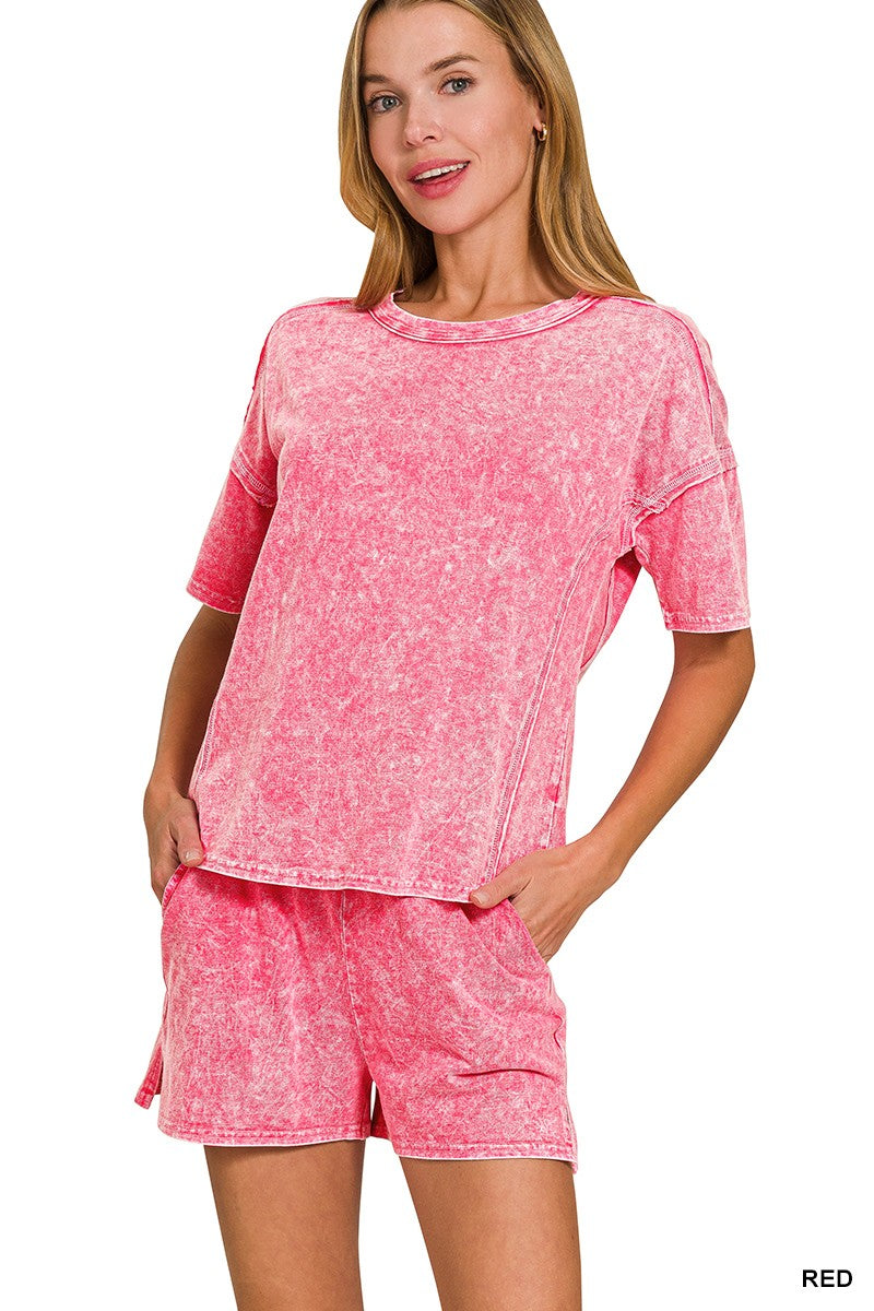 RED Halo Snow Washed Short Sleeve Tee & Shorts Se