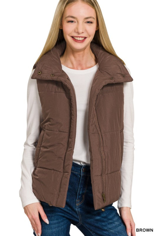 High Neck Puffer Vest