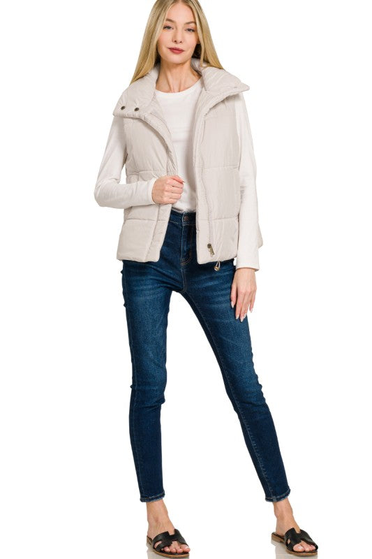 High Neck Puffer Vest