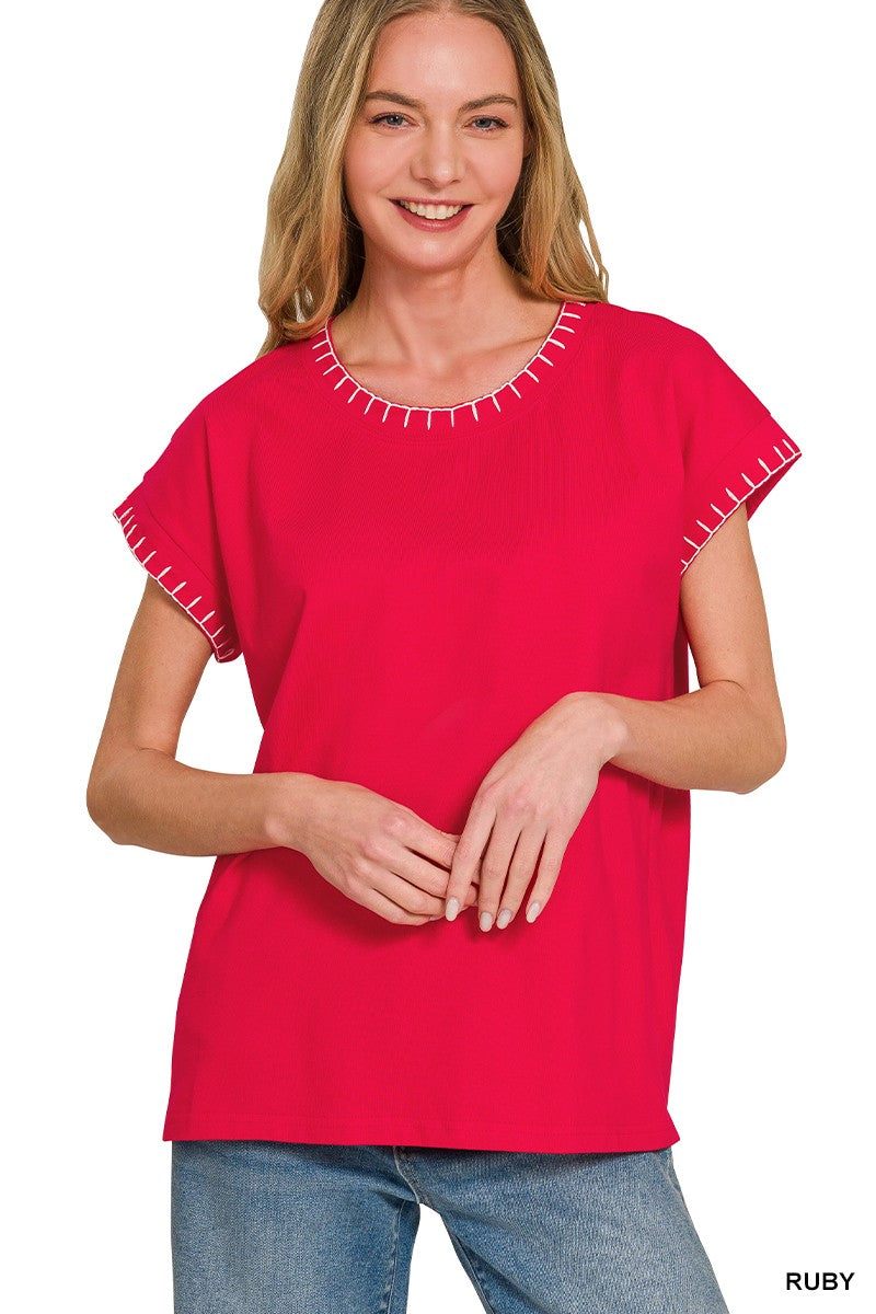 RUBY Stitch Detailed Oversize Top