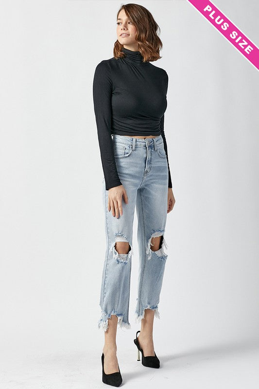 CRUSING IT HIGH RISE STRAIGHT CROP JEANS RISEN