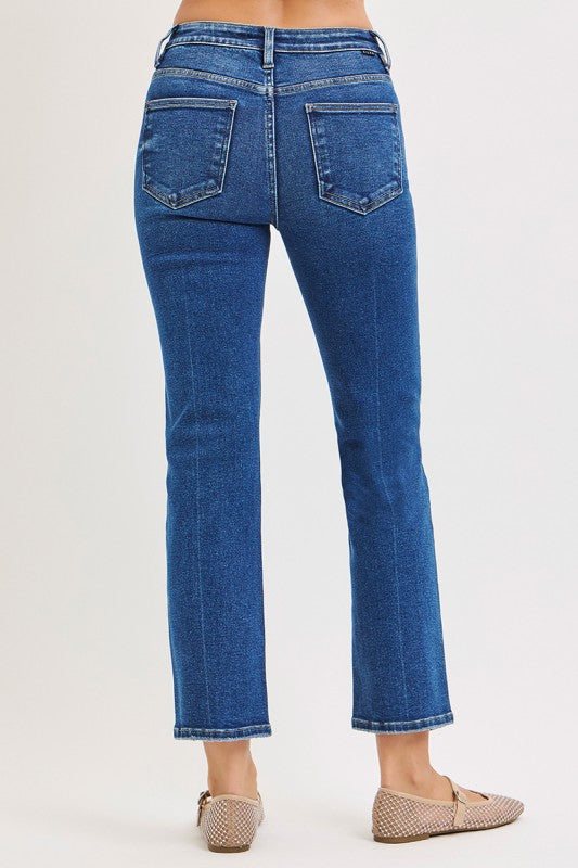 Tummy Control High Rise Crop Straight Jeans