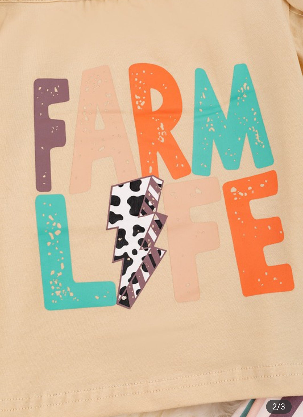 Farm Life Bubble Sleeve Top & Bell Bottoms