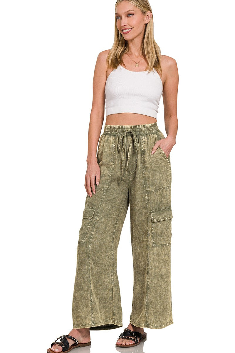 Ashley Linen Cargo Pants