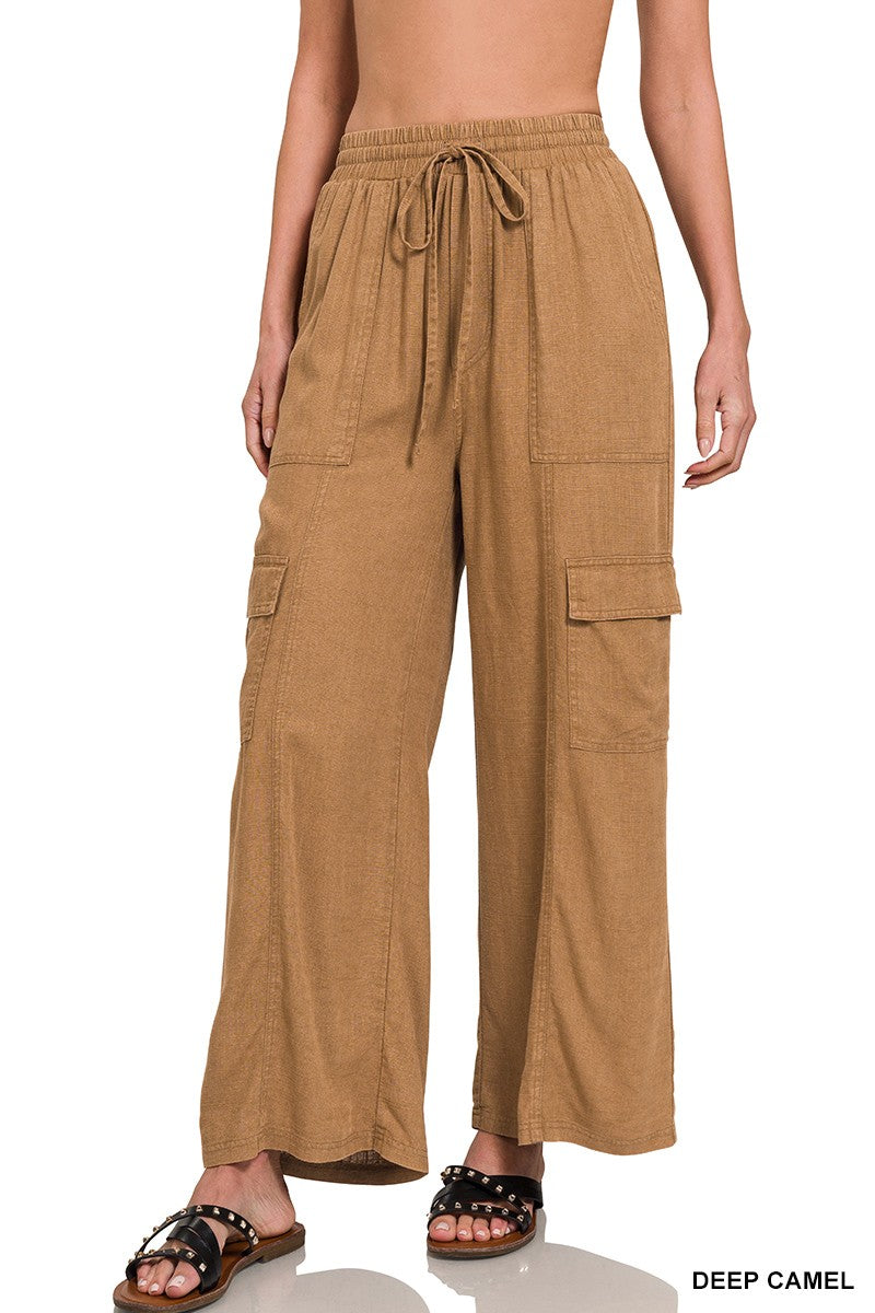 Ashley Linen Cargo Pants