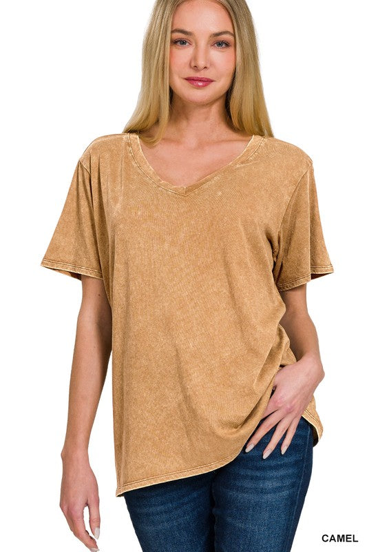LOLA ACID WASH V-Neck top
