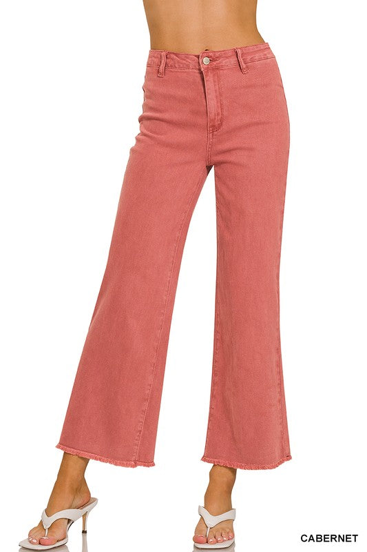 LINA FRAYED HEM CUTOFF STRAIGHT WIDE