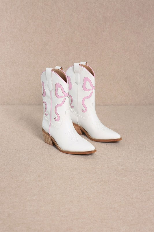 Miranda Western PINK Bow Booties