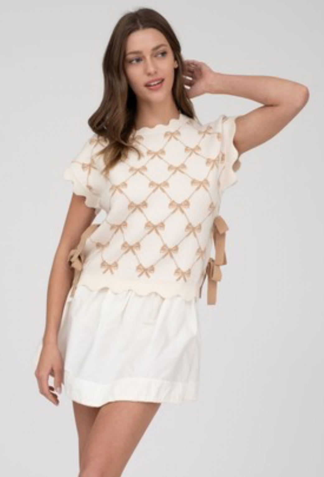 Molly Bow Print with Side Tie Bows