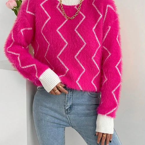 SUPER SOFT PINK FUZZY SWEATER