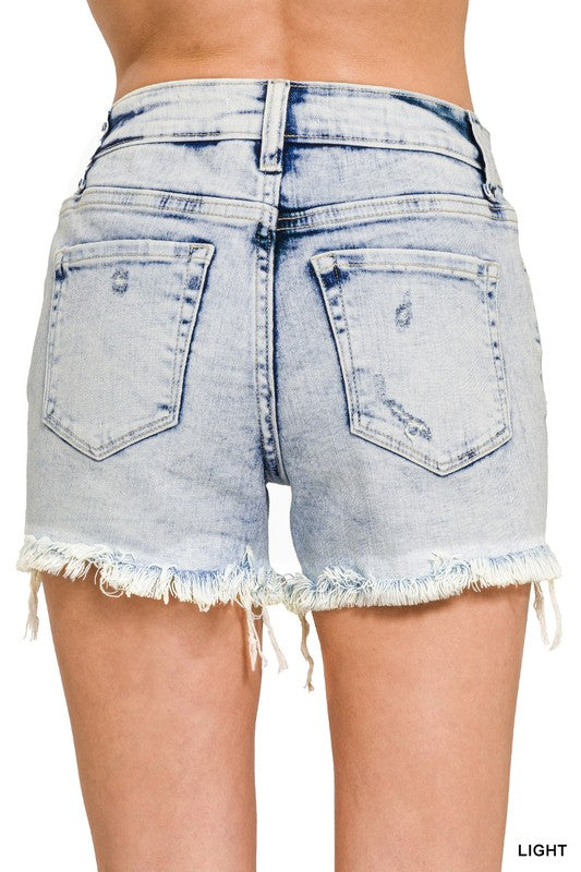 MAGGIE ACID WASH DISTRESSED SHORTS