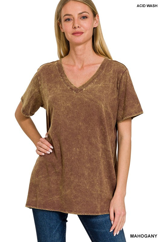 LOLA ACID WASH V-Neck top
