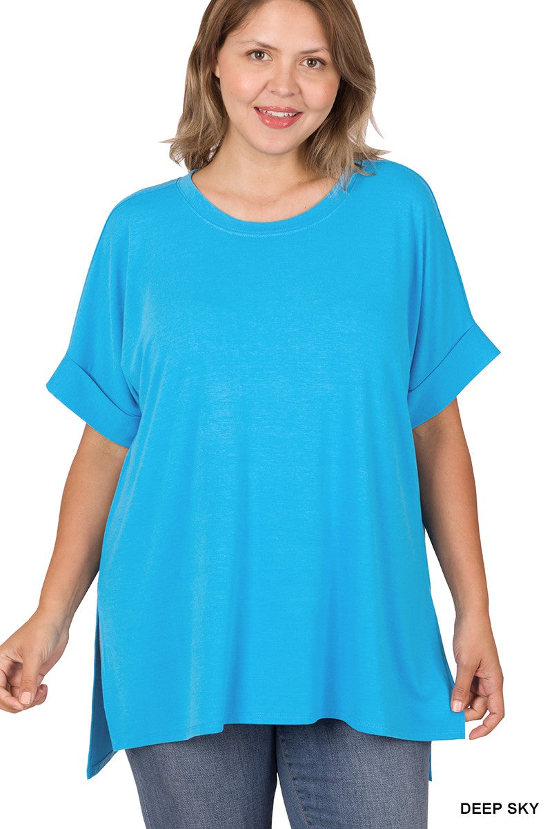 Jazza Rolled HEM TOP PLUS SIZE