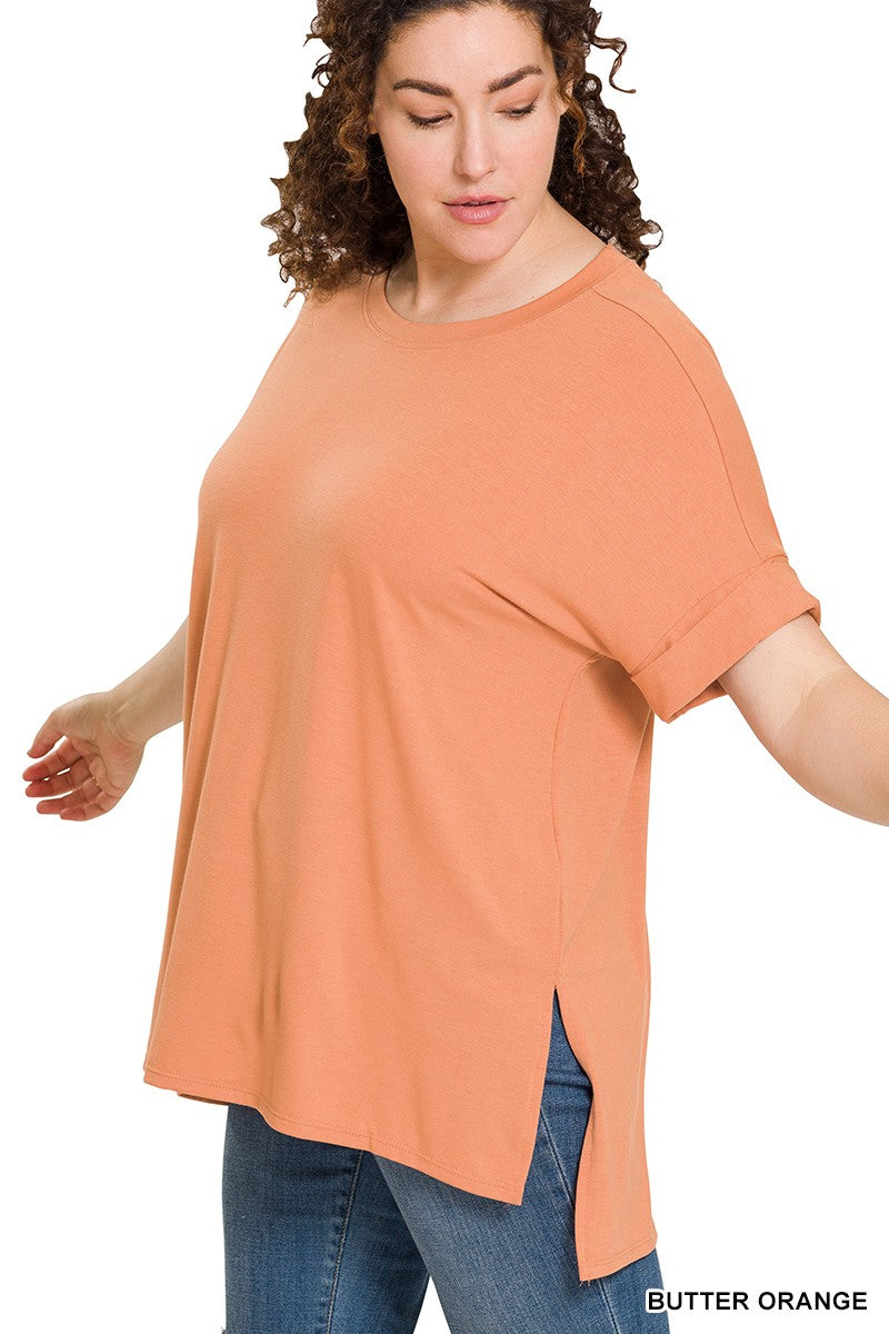 Jazza Rolled HEM TOP PLUS SIZE