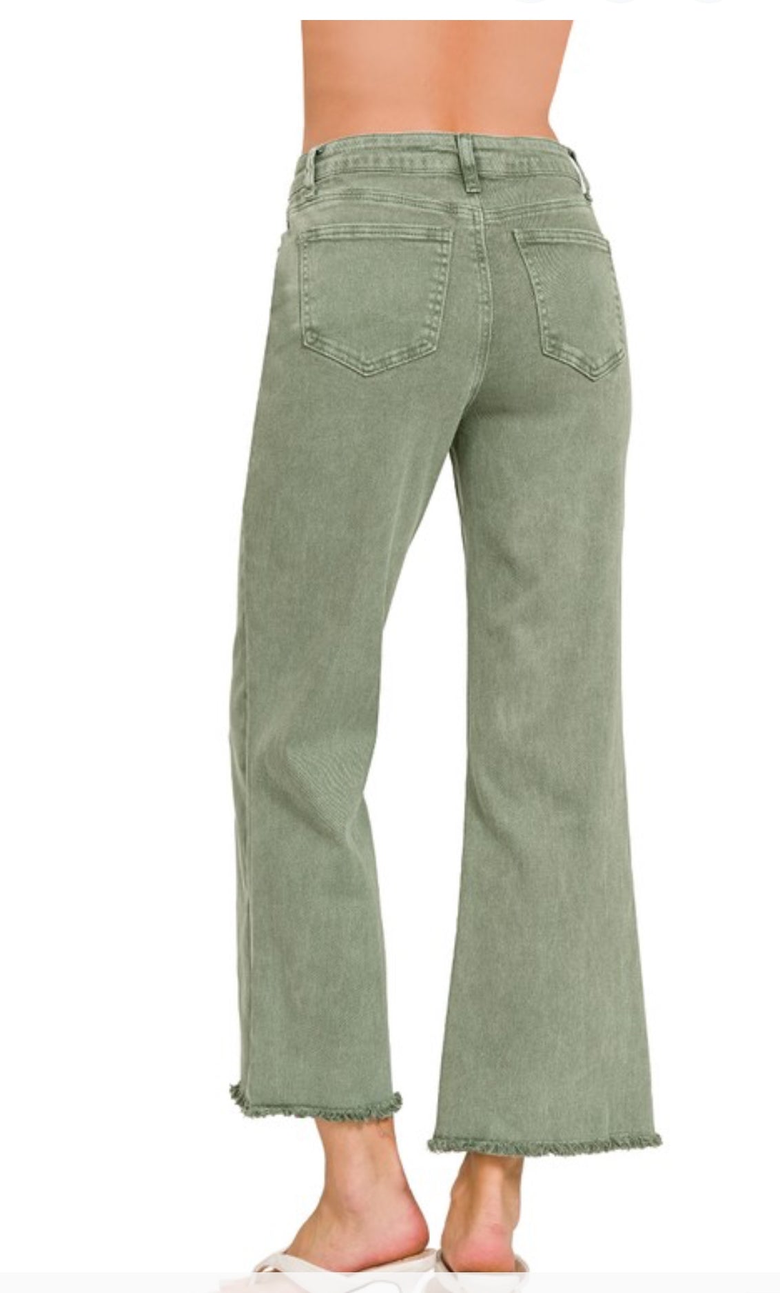 Millie High Waisted Frayed Hem Cropped Pants