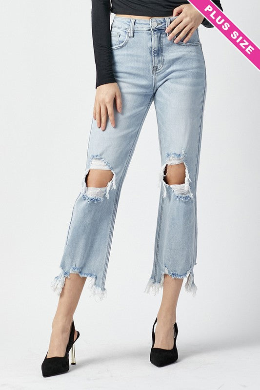 CRUSING IT HIGH RISE STRAIGHT CROP JEANS RISEN