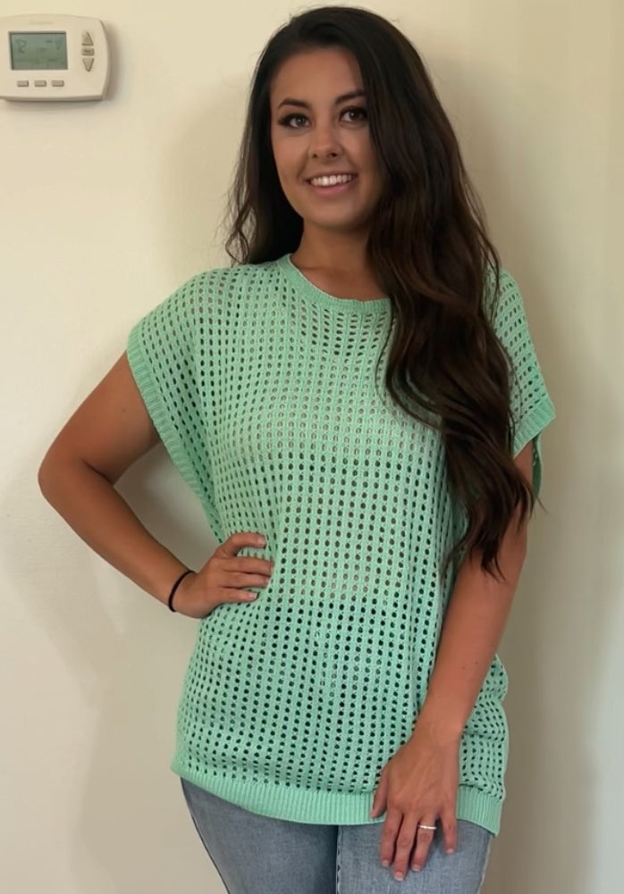 LIGHTWEIGHT OPEN KNIT COVER UP