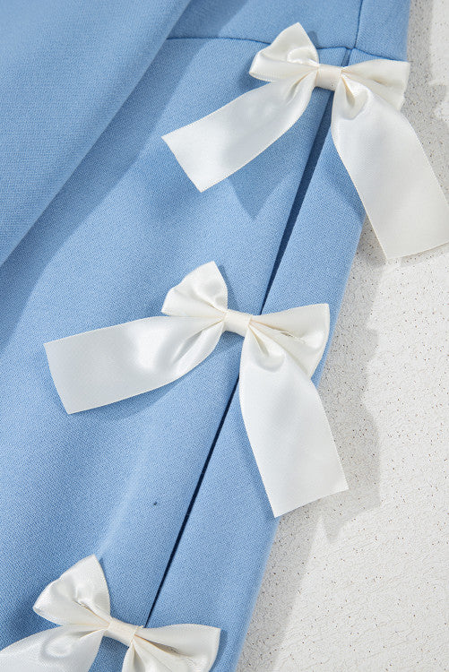 Myosotis Sweet Bowknot Round Neck Sweatshirt