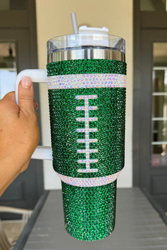 Dark Green 40oz Rhinestone Rugby Football Handle Vacuum Cup
Item NO.: BH051612-P209