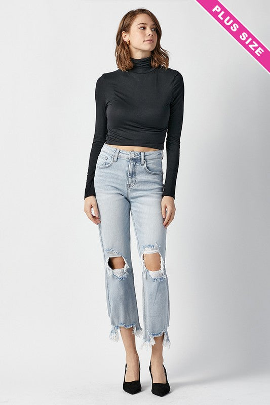 CRUSING IT HIGH RISE STRAIGHT CROP JEANS RISEN