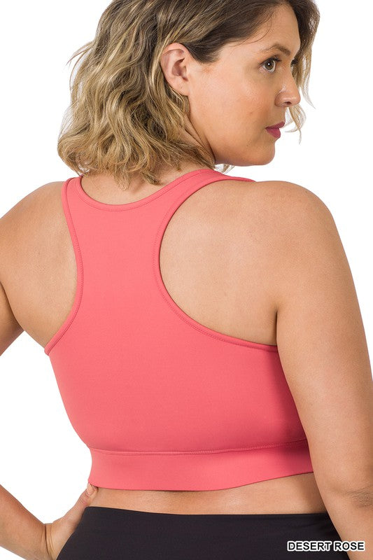 ATHLETIC RACERBACK CROPPED TANK TOP PLUS