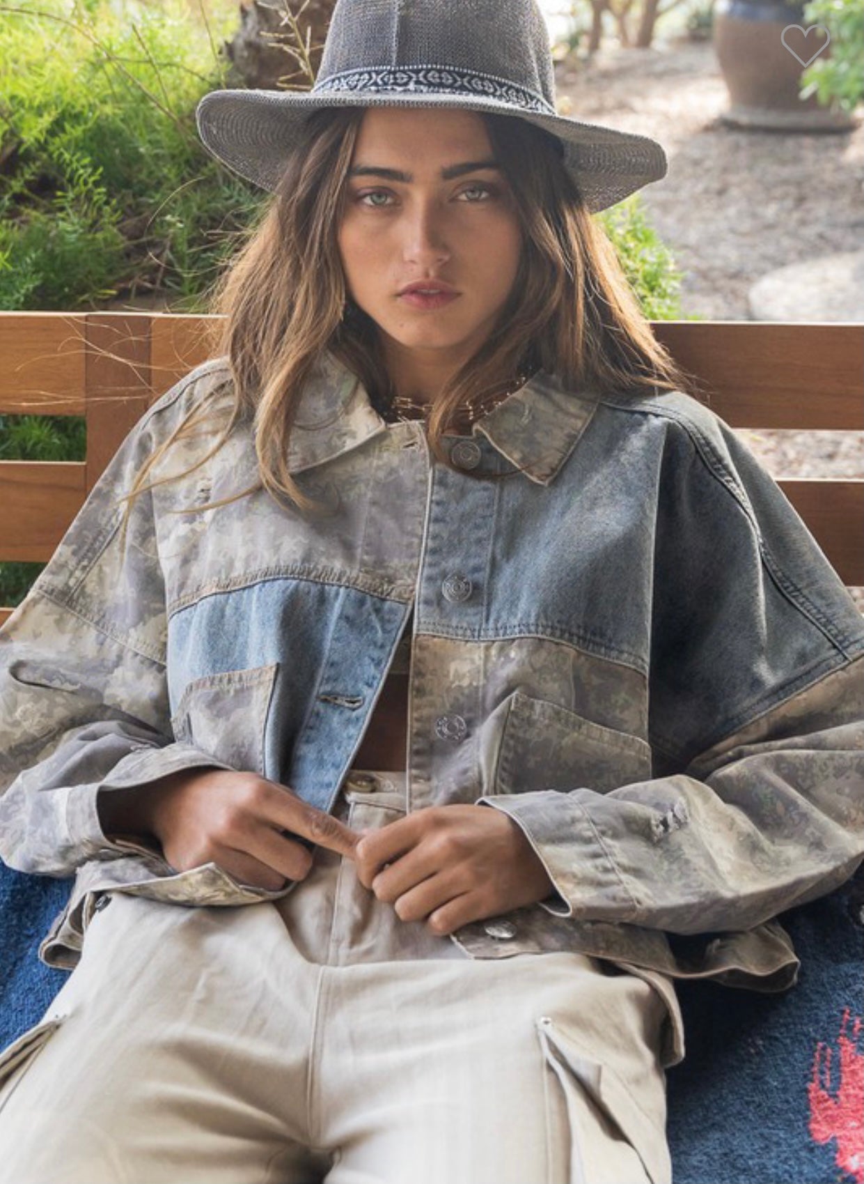 Pol My Love Denim Camo Jacket