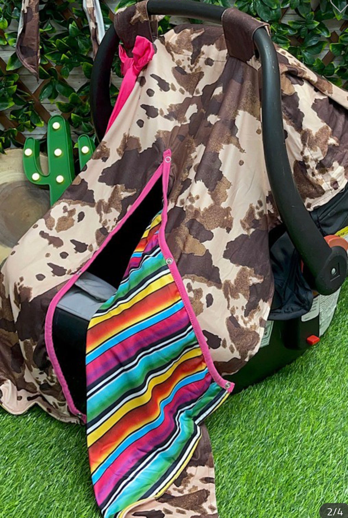 SHERPA AND BROWN COW CAR SEAT COVER