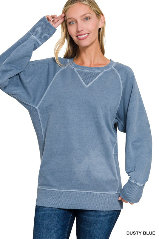 Pigment Dyed French Terry Pullover With Pockets restock