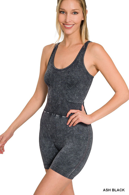 MINERAL WASHED SPORTS ROMPER