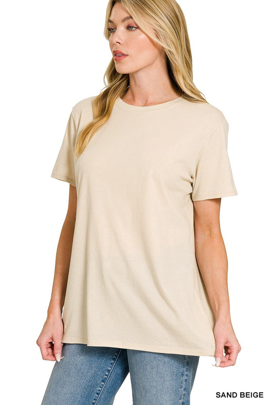 Cotton Boyfriend Round Neck Tee