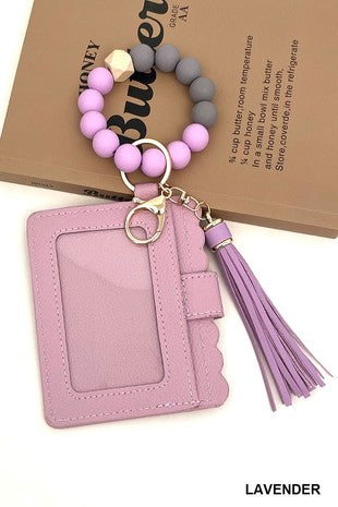 Beaded Bracelet Keychain Card Holder Wallet Beaded Bracelet Keychain Card Holder Wallet  U-264