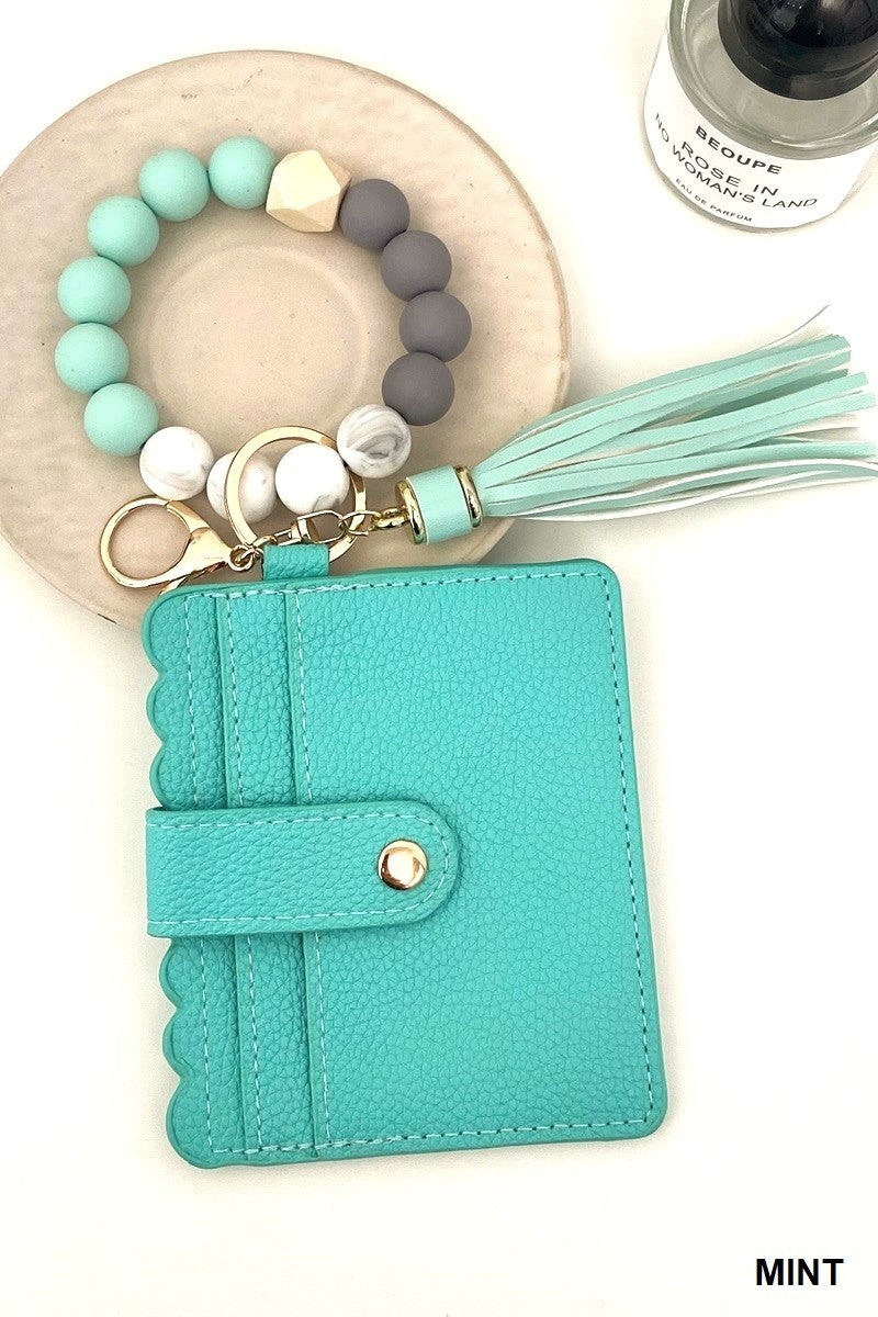 Beaded Bracelet Keychain Card Holder Wallet Beaded Bracelet Keychain Card Holder Wallet  U-264