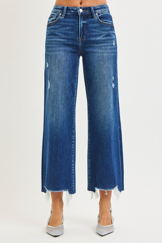 High Rise Cropped wide Leg Jeans