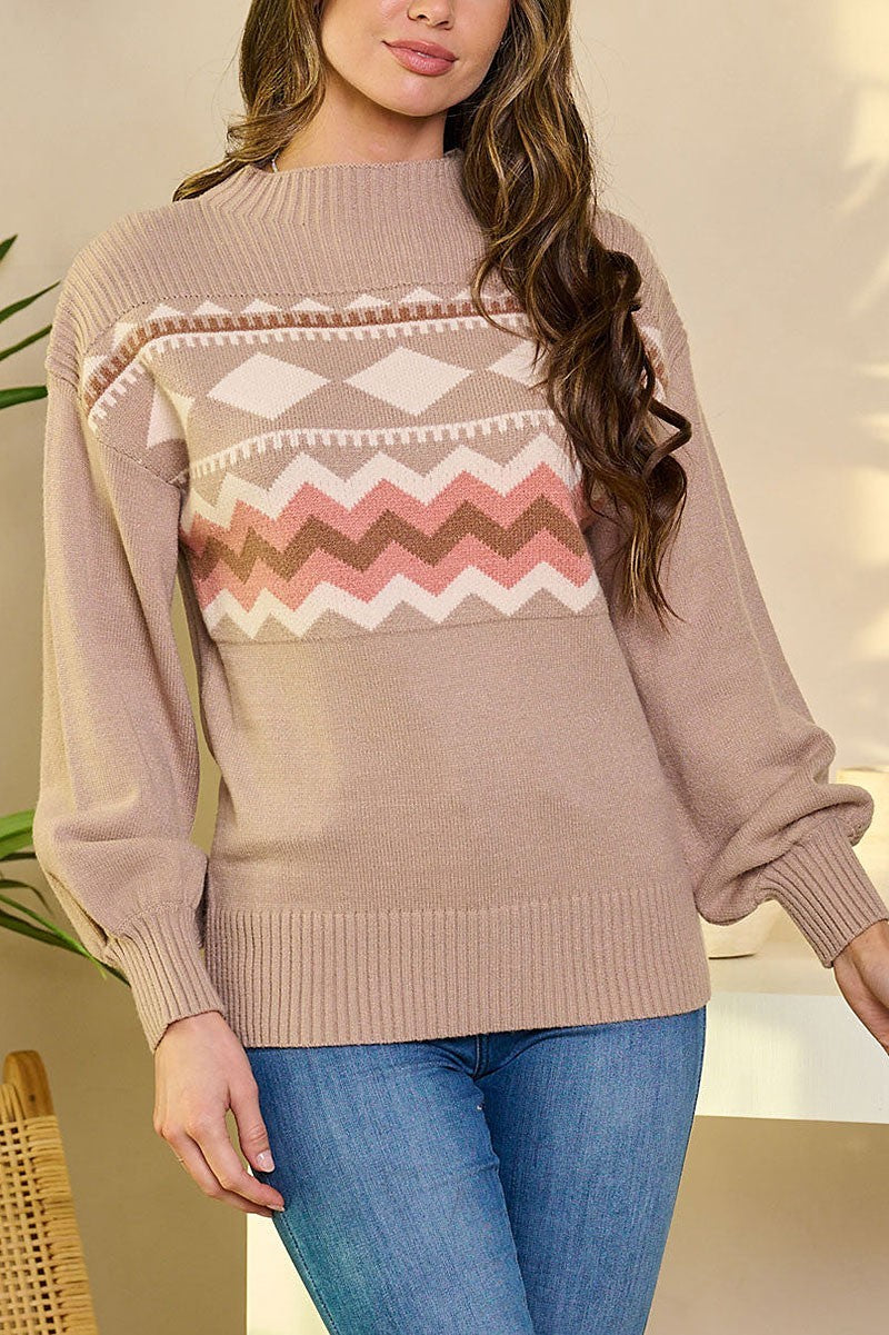 THE MAIN EVENT LONG SLEEVE PULLOVER PRINTED SWEATER