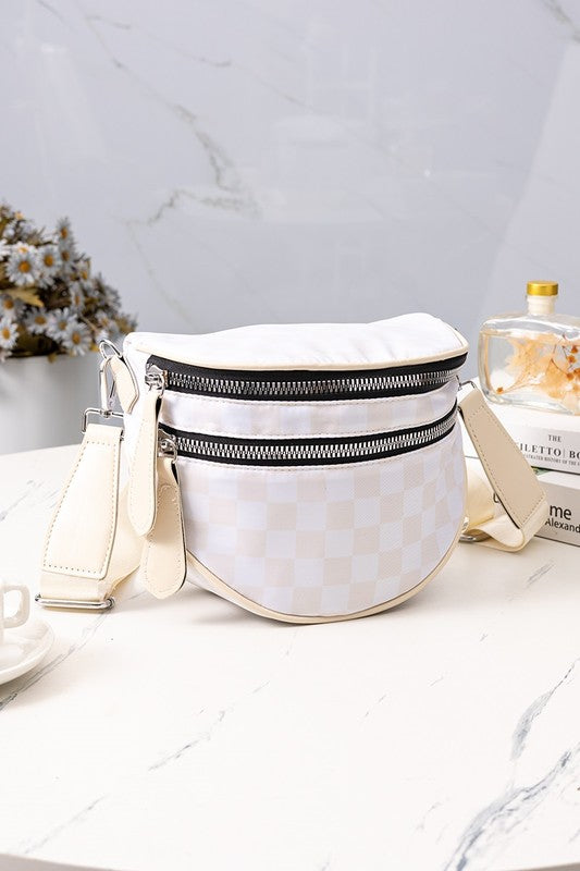 Double Zip Crescent Sling Bum Bag