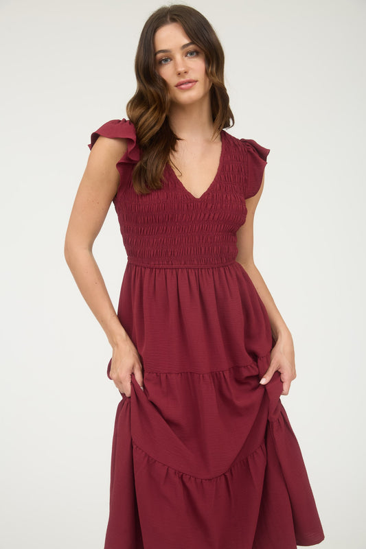 Flutter Sleeve Maxi Dress