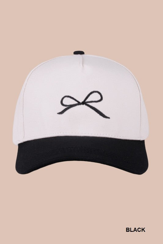 Coquette Bow Two-tone Canvas Cotton Cap