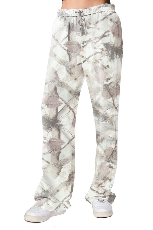 HINT OF PINK Fleece Camo Straight Leg Sweatpant