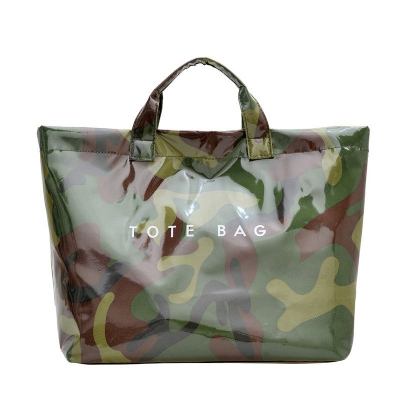 Large Striped Vinyl Tote Bags