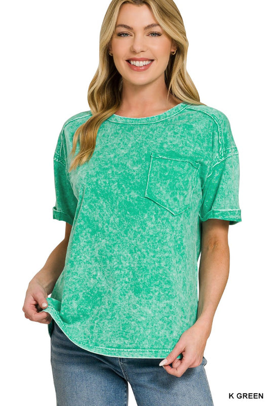 Halo Snow Washed Relaxed Fit Tee KELLY GREEN