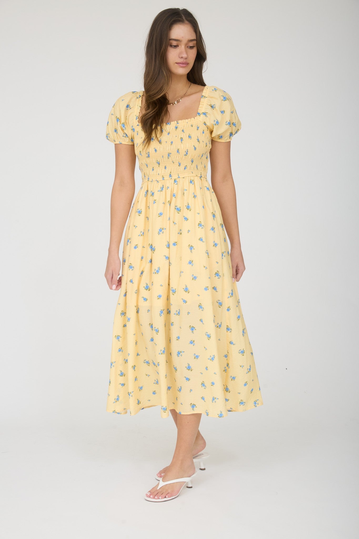 BUTTERY  YELLOW SMOCKED DRESS