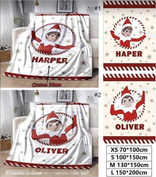 PERSONALIZED CHRISTMAS ELF BLANKETS